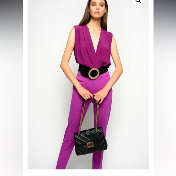 Pinko viscose bodysuit purple blouse , size 2 - Picture 1 of 14